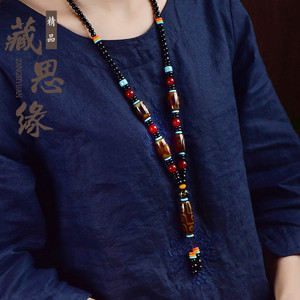 西藏九眼天珠项链男士玛瑙三眼古法藏式玉髓文玩手链男女款民族风