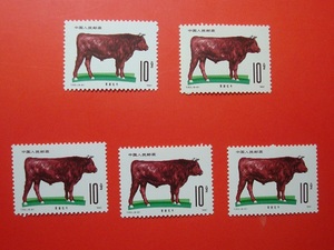 T63（6-5） 畜牧业—牛  10分  散票  新票   邮票