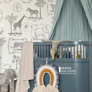 Animal Party 瑞典原装进口订制壁画 现代简约动物图案儿童房墙纸