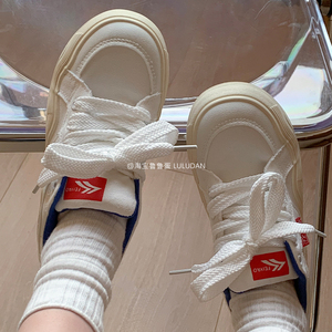 鲁鲁蛋 学生党韩版设计感鞋子白色帆布鞋女鞋2023春夏透气小白鞋