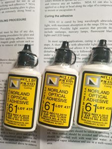 Norland美国原装进口紫外线UV胶水NOA61 紫外光学固化NOA61胶水