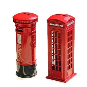 红色电话亭模型邮筒摆件活动小礼品英国伦敦纪念品儿童礼物储蓄罐
