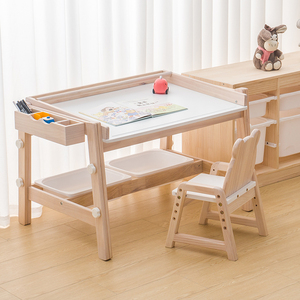 实木学习桌小学生家用可升降简易学龄前宝宝简约现代写字桌椅套装