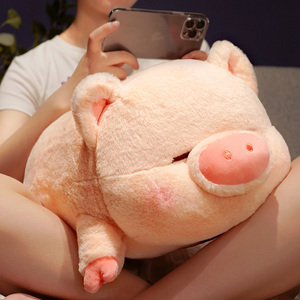 可爱粉色猪猪抱枕趴猪毛绒玩偶玩具大娃娃公仔抱着睡觉女生lulu猪