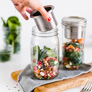 美式梅森罐便携密封玻璃罐健身餐家用便当盒瘦身罐减脂轻食沙拉罐