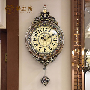 枫岚情钟表挂钟客厅2024新款简约现代大气轻奢复古欧式金属时钟