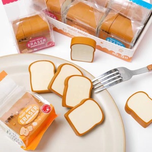 新款创意卡通食物土司面包片橡皮擦儿童用品可爱礼物奖品