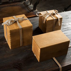 木盒桐木包装盒木质日式茶叶实木复古长方形陶瓷瓷器礼盒空盒定做