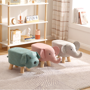 儿童凳子家用矮凳门口换鞋凳创意卡通大象动物凳客厅板凳卧室坐凳