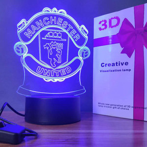 后现代创意3D小夜灯足球队微纪念台灯装电池利物浦巴萨曼联可订制