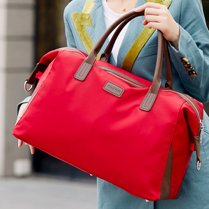 旅行包女手提小短途行李轻便携简约旅游健身行李红色袋子待产定制