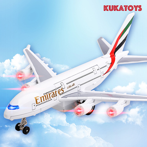 新款大号可开门合金仿真声光回力A380空客机飞机模型儿童玩具彩珀