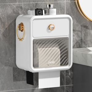卫生纸盒厕所专用多功能卷纸架卫生间手纸盒壁挂免打孔防水厕纸盒
