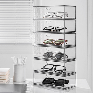 眼镜架子展示架柜台墨镜太阳镜放置柜桌面陈列道具收纳盒防尘透明