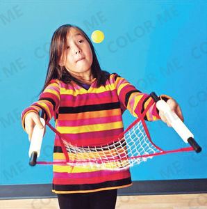 卡乐咪 早教幼儿园儿童感统器材抛接玩具传接球弹力网 手网弹弹球