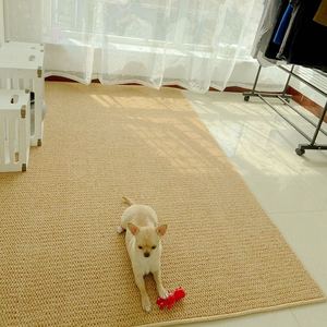日式拍照客厅地毯卧室仿剑麻床边小圆形榻榻米猫抓地垫房间大面积