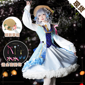 原神cos神里绫华 花时来信cosplay服装洋装lolita裙子全套送帽子