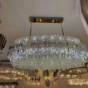 轻奢长款船形埃及水晶吊灯进口餐厅吧台现代简约K9别墅客厅灯具