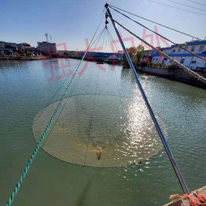 折叠搬筝网抬网3米5米六米大型圆渔虾网提网捕鱼鱿鱼泥鳅抓鱼工具