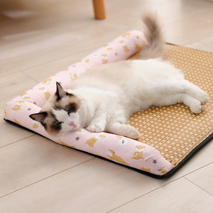 猫咪夏天睡觉垫子凉席宠物地垫狗垫子夏季凉垫不沾毛猫用品狗狗垫