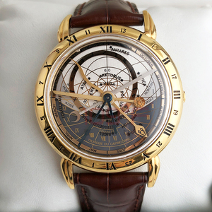 二手雅典男表伽利略星盘时计星象自动机械男士款手表正品961-22