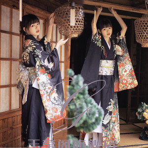 和服女正装传统振袖复古改良中国风日本暗黑写真神明少女拍照服装