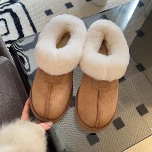 塔茨特雪地靴女冬季2023年新款羊皮毛一体加厚保暖厚底低帮短棉鞋