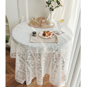 韩国代购古典情调白色蕾丝桌布ins餐桌布拍摄道具婚纱摄影多用途