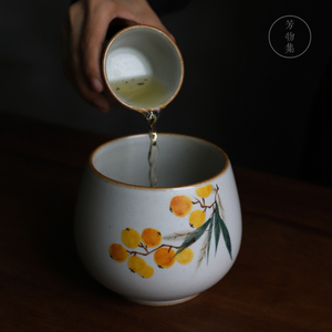 景德镇手工手绘茶洗水洗渣斗水盂茶海茶渣缸花器中式复古茶道零配