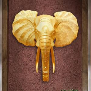 东南亚实木泰国工艺品客厅会所餐厅家居装饰品泰式挂件大象头挂饰