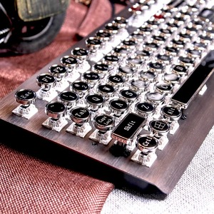 蒸汽朋克机械键盘键帽金属按键圆形复古个性创意定制单个套104
