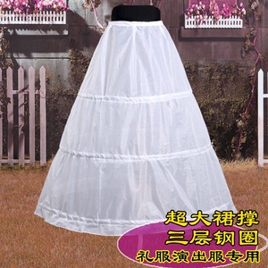 新娘婚纱超大裙撑 绑带蓬蓬裙日常三层钢圈裙撑礼服表演服内衬裙