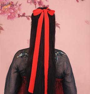 新款改良表演绑绳发绳古风太极红色马尾雪纺发带日常纯色古装百搭