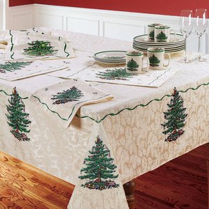 出口欧美--独幅圣诞树桌布 台布 外贸正品 库存 瑕疵品 不退不换