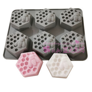 xj201 六边形方形蜂巢模 六连蜜蜂蜂窝手工皂硅胶模 DIY矽胶皂模