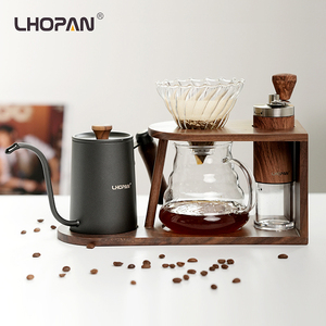 手冲咖啡壶分享壶滴漏式滤杯器具便携家用套装相思木架质咖啡支架