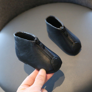 秋冬季婴儿靴子软底学步鞋宝宝小短靴女1一3岁小童公主皮鞋马丁靴