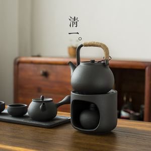清一丨陶瓷酒精炉日式茶炉泡茶壶家用火山石养生烧水壶套装煮茶器