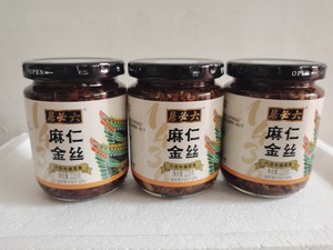 北京六必居酱菜麻仁金丝220克*3瓶下饭菜榨菜咸菜