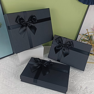 礼品盒空盒子简约黑色礼物盒衣服围巾相框包装盒生日礼盒定制LOGO