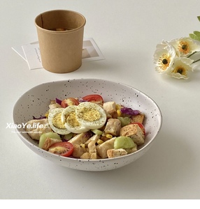 异型碗INS风陶瓷餐具好看的碗欧式北欧简约泼墨碗沙拉碗面碗小众