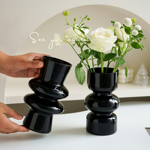 高级感法式极简小花瓶摆件客厅ins风透明水养插花轻奢北欧装饰品