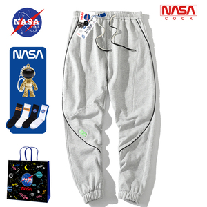 NASA联名宇航员裤子男士春秋季潮牌宽松运动长裤情侣高街休闲裤女