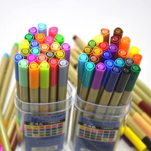 FINECOLOUR法卡勒300手绘勾线笔 描图笔 水性彩色针管笔笔筒套装