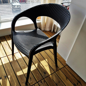 户外椅单椅靠背椅阳台奶茶店室外咖啡厅露台编藤塑料北欧藤椅子