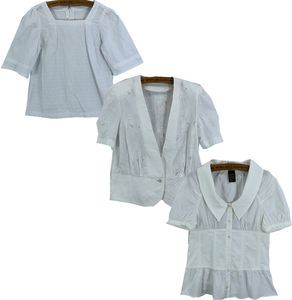 古着日系棉布重工蕾丝刺绣法式气质衬衫森女系学院文艺白色衬衣