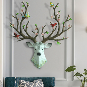 北欧风格仿真鹿头壁挂动物头壁饰墙面装饰品创意背景挂件客厅房间