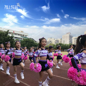 新款啦啦队服装女中小学生韩版学院风儿童专业啦啦操比赛服演出服