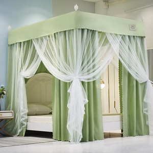 床帘蚊帐一体式遮光家用卧室挡风1.5米欧式1.8m床落地公主风床幔
