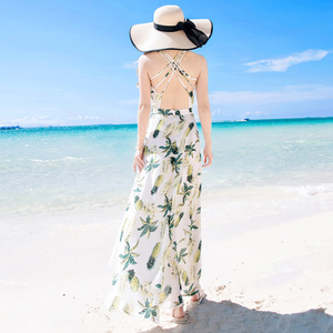 海南三亚露背长裙沙滩裙雪纺度假裙连衣裙海边拍照好看的超仙裙子